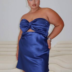 Shellie Mini Dress Blue Curve