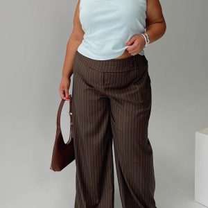 Cedars Low Rise Pant Brown Stripe Curve