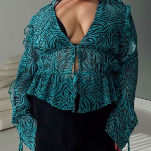 Holidaze Long Sleeve Top Zebra Curve