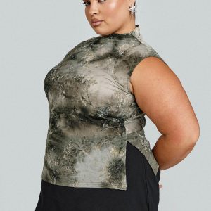 Nights All Alone High Neck Top Multi Curve