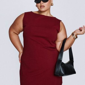 Zimmie Mini Dress Burgundy Curve
