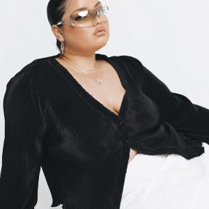 Marie Long Sleeve Top Black Curve