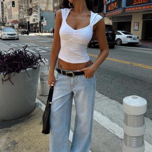 Ramos Low Rise Wide Leg Jeans Light Blue Wash Tall