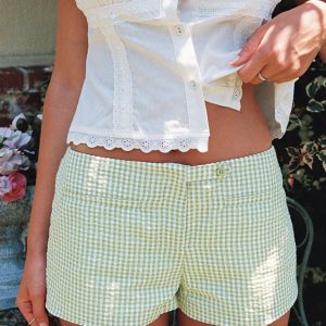 Hot Commodity Micro Shorts Green Check