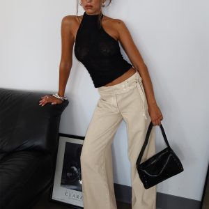 Boxie Mid Rise Wide Leg Jeans Washed Green