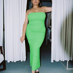 Oscar Midi Dress Green Curve