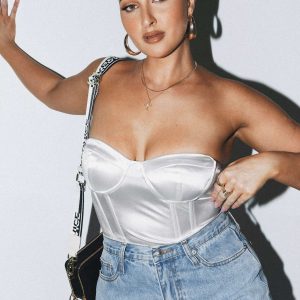 Vista Satin Bodysuit Ivory