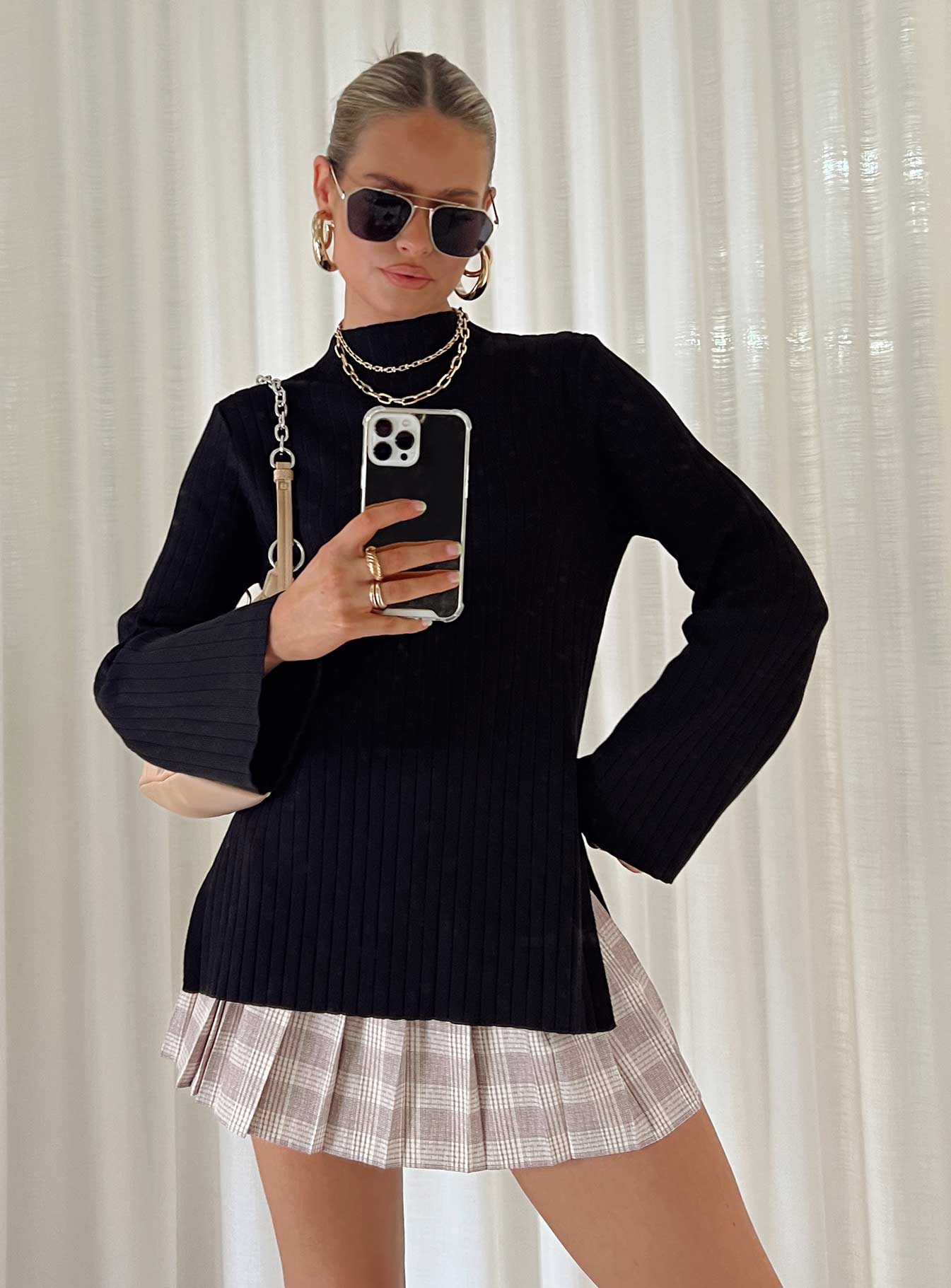 Allen Ribbed Sweater Black - Image 8