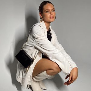 Amber Oversized Cord Blazer White