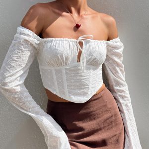 Ludlow Long Sleeve Top Ivory