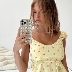 Seacrest Top Yellow Floral