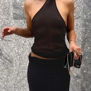 Lux Tie Top Black