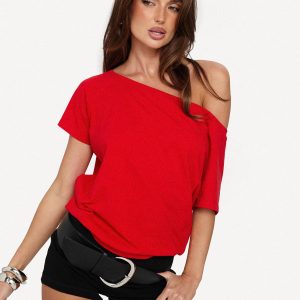 Icon Baby Off Shoulder Top Red