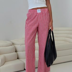 Beach House Pants Red Gingham