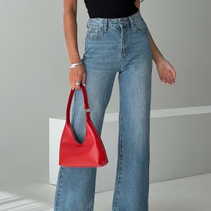 Henesey High Rise Straight Leg Jeans Mid Wash Tall