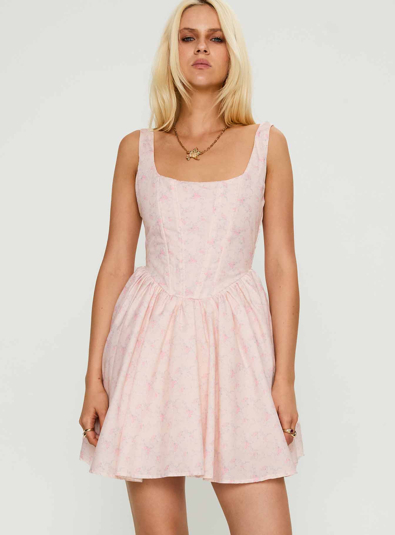 Bridgitte Corset Mini Dress Floral - Image 2