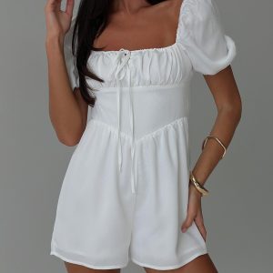 Rooney Romper White
