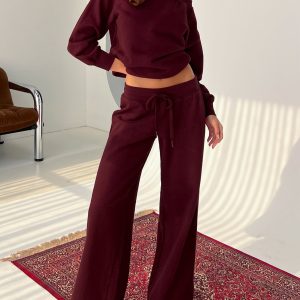 Dodie Wide Leg Pants Washed Currant