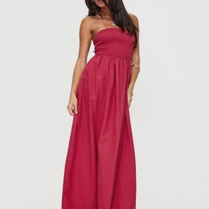 Dayona Strapless Maxi Dress Red