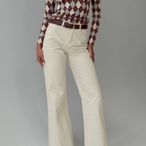 Maple Mid Rise Flare Jeans Ecru