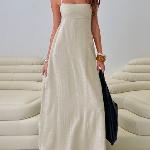 Solie Tie Back Maxi Dress Natural