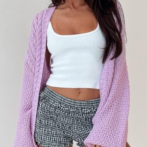 Abner Cable Cardigan Lilac