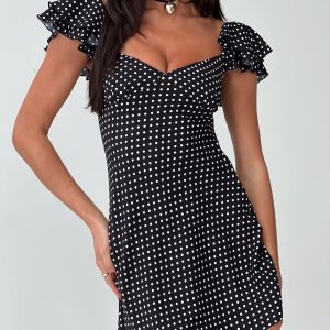 Moretti Mini Dress Black Polka Dot