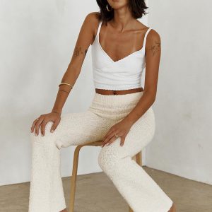 Night In Boucle Pants Cream
