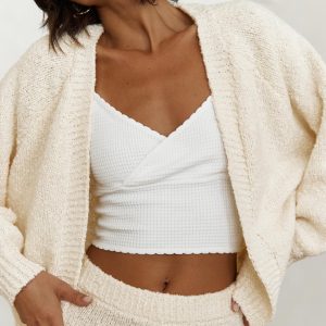 Mittens Boucle Cardigan Cream