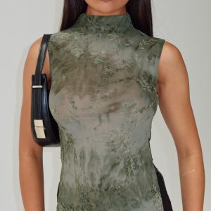 Nights All Alone High Neck Top Multi