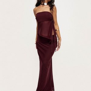 Semara Strapless Set Burgundy