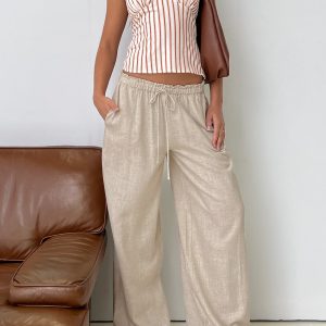 Seascape Oversize Tie Pants Natural