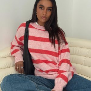 Ryanna Sweater Pink / Red Stripe