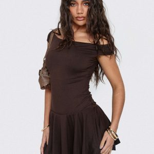 Got That Sense Strapless Playsuit Brown