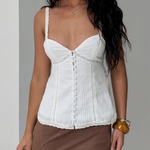 Committed Tie Back Top White
