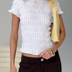 Romelle Shirred Top White