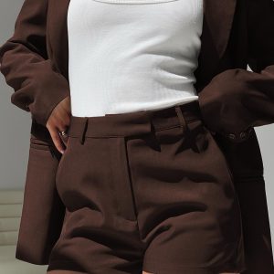 Ellerie Tailored Shorts Chocolate