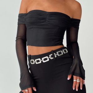 Botello Off The Shoulder Top Black