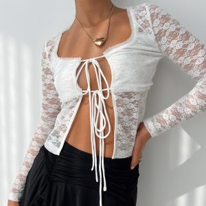 Cantone Long Sleeve Top White