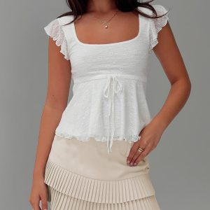 Auroraah Frill Top White