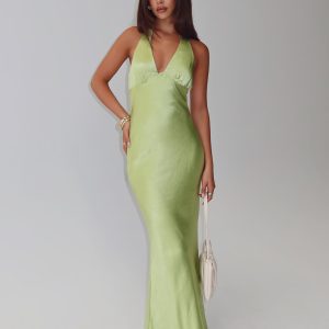 Gloriana Halter Maxi Dress Green