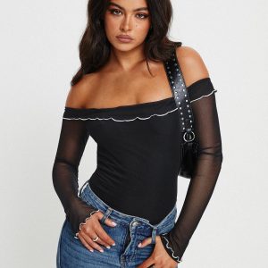 Arsema Off The Shoulder Bodysuit Black