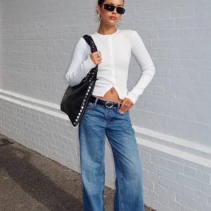 Serenitia Mid Rise Relaxed Jeans Mid Blue Wash