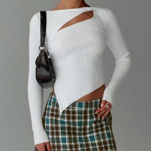 Ellara Long Sleeve Top White