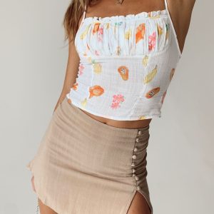 Avril Mini Skirt Beige