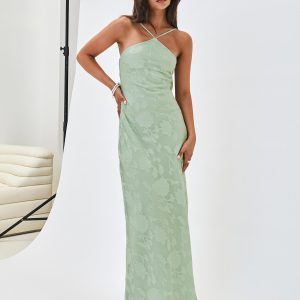 Zoelle Halter Maxi Dress Sage