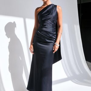 Dulcia One Shoulder Maxi Dress Blue