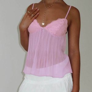 Zami Pleat Top Pink