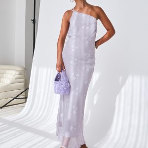 Jazmira One Shoulder Maxi Dress Lilac