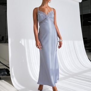 Treasure Bias Cut Maxi Dress Blue